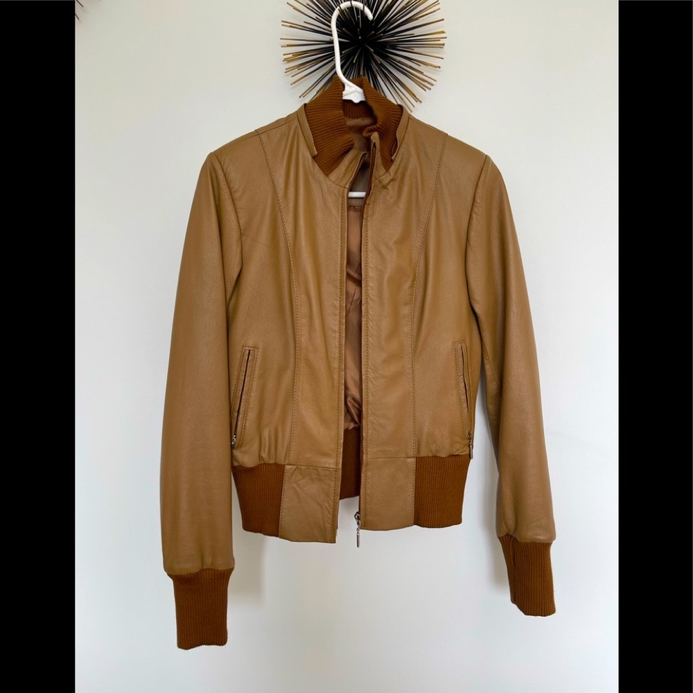 LEATHER bomber jacket
